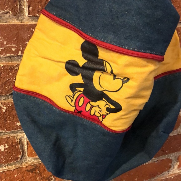 VINTAGE Mickey Mouse tote bag with web adjustable handle & hidden yellow Mickey - Picture 3 of 4